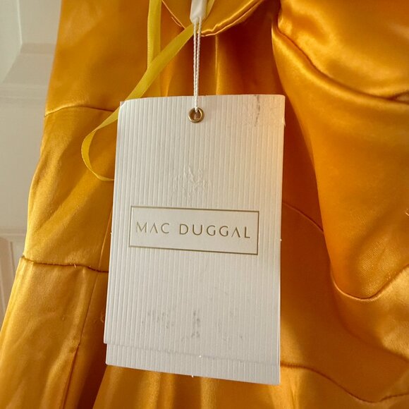 Mac Duggal BOW SWEETHEART STRAPLESS A LINE GOWN size 16 Marigold (67995) Dress - Picture 12 of 12